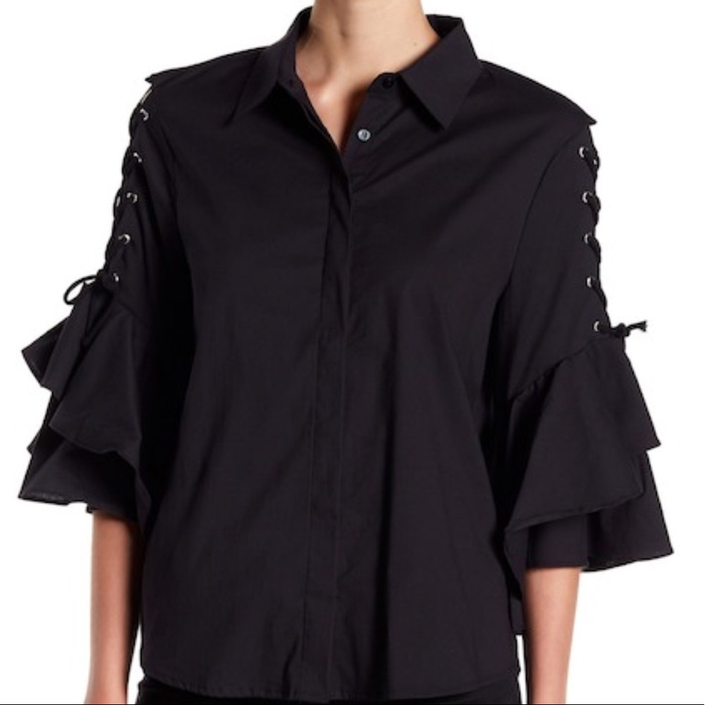 ⬇️⬇️ -Lea & Viola  Tie Sleeve Blouse